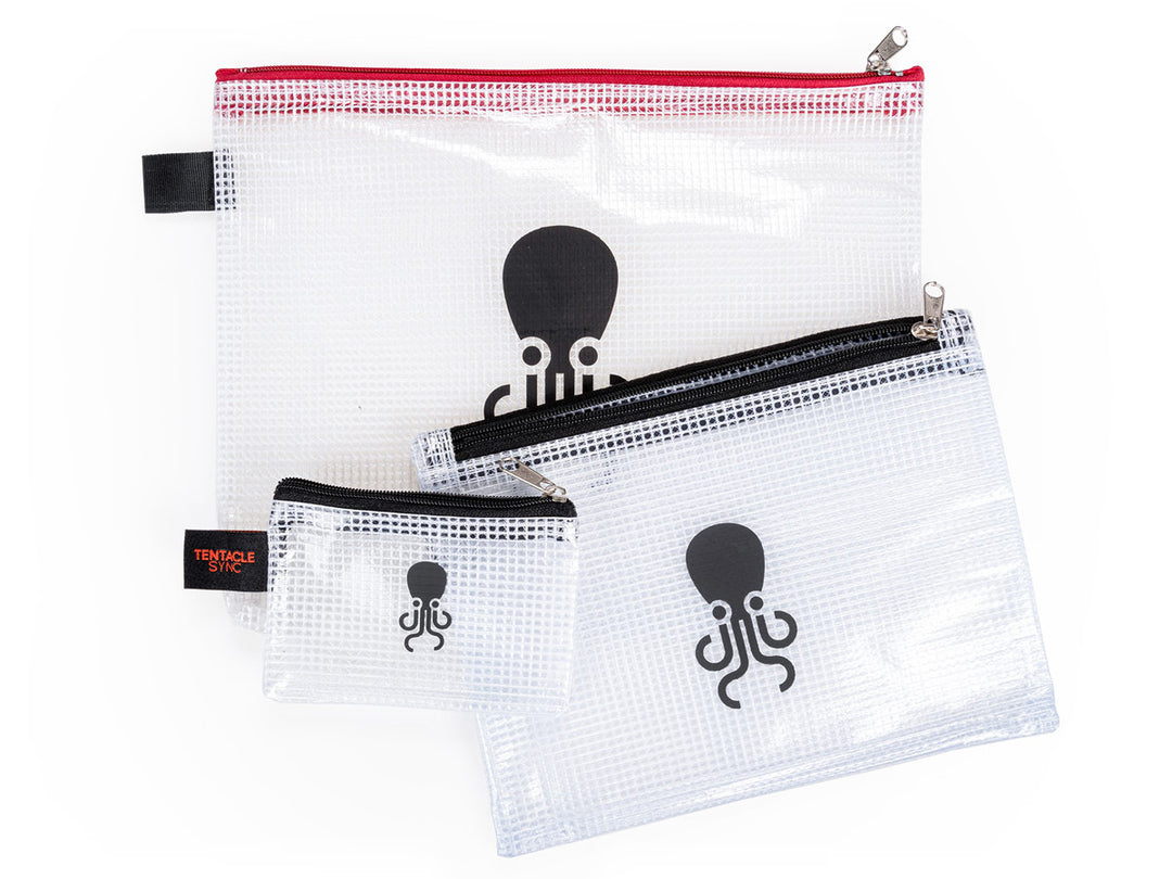 Tentacle mesh pouches