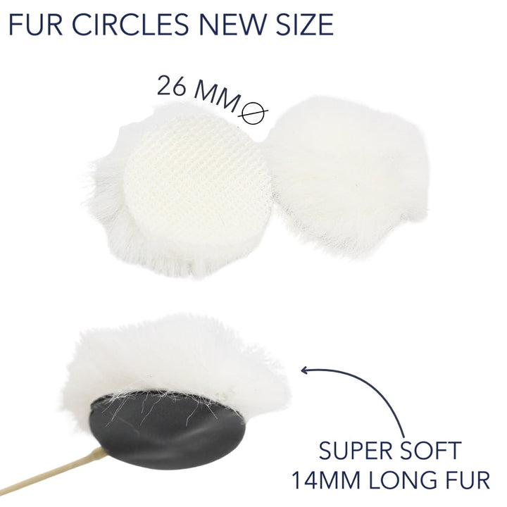 URSA Fur Circle size reference, 26mm diameter, white