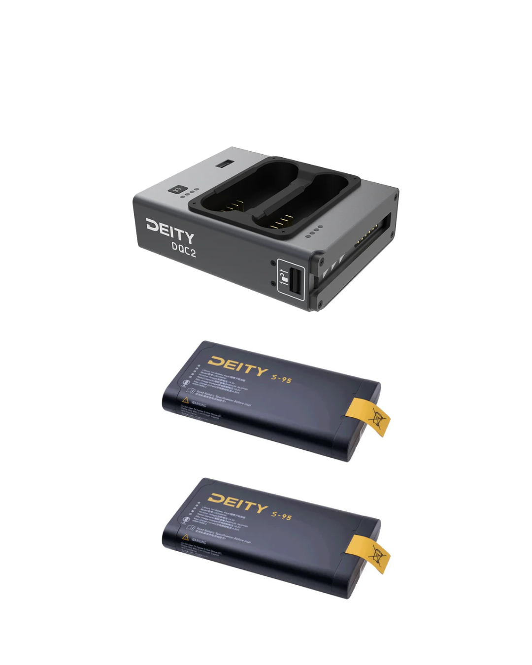 Kit de Alimentación Deity S-95 — 2× Batería S-95 + Cargador Doble DQC2