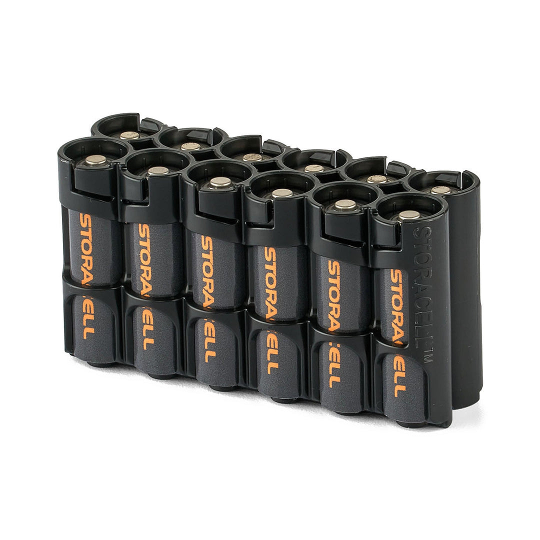 Storacell AA 12 Pack Battery Caddy - Tuxedo Black