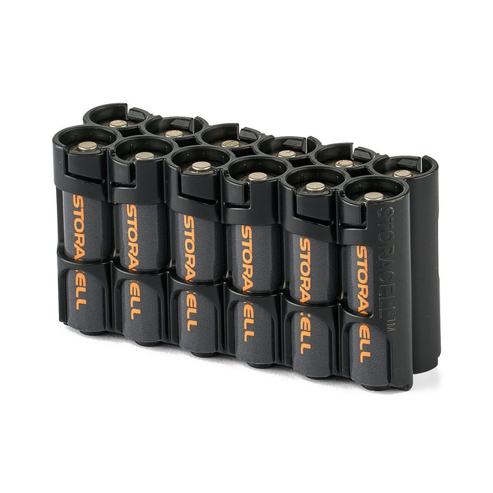 Storacell AA 12 Pack Battery Caddy - Tuxedo Black