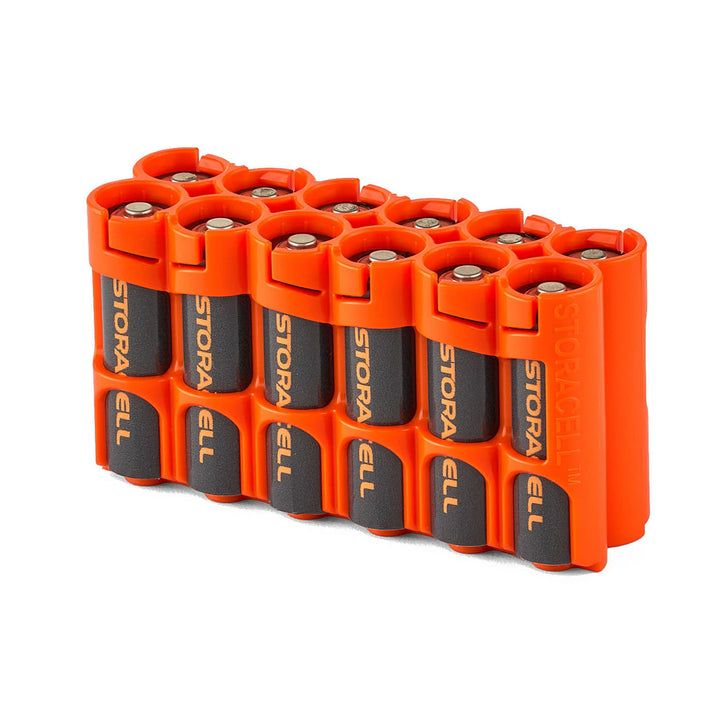 Storacell AA 12 Pack Battery Caddy - Orange