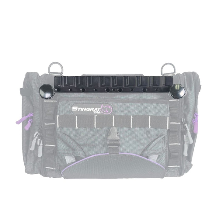 K-Tek KSBB1 Barnacle Bar mounted on a Stingray mixer bag via the integrated antenna attachments