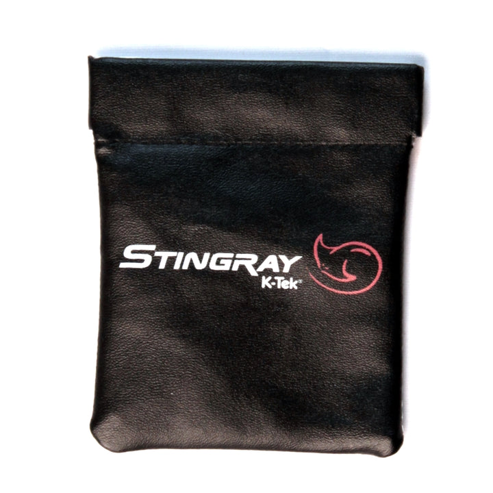 K-Tek Stingray Lav Pouch KSLP1 — black self-closing lavalier pouch with Stingray logo