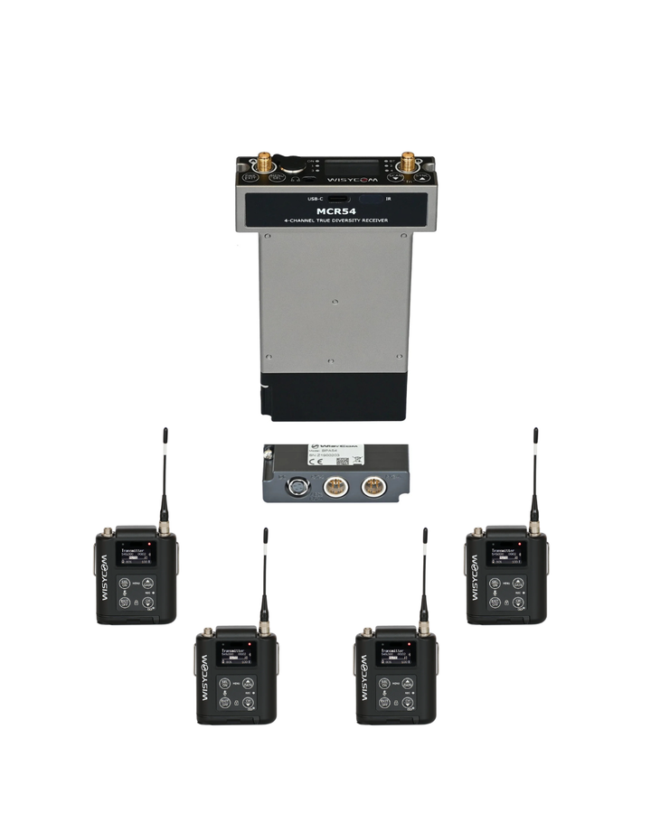 WISYCOM MCR54 + 4x MTP60 4-Channel Wireless Bag Kit