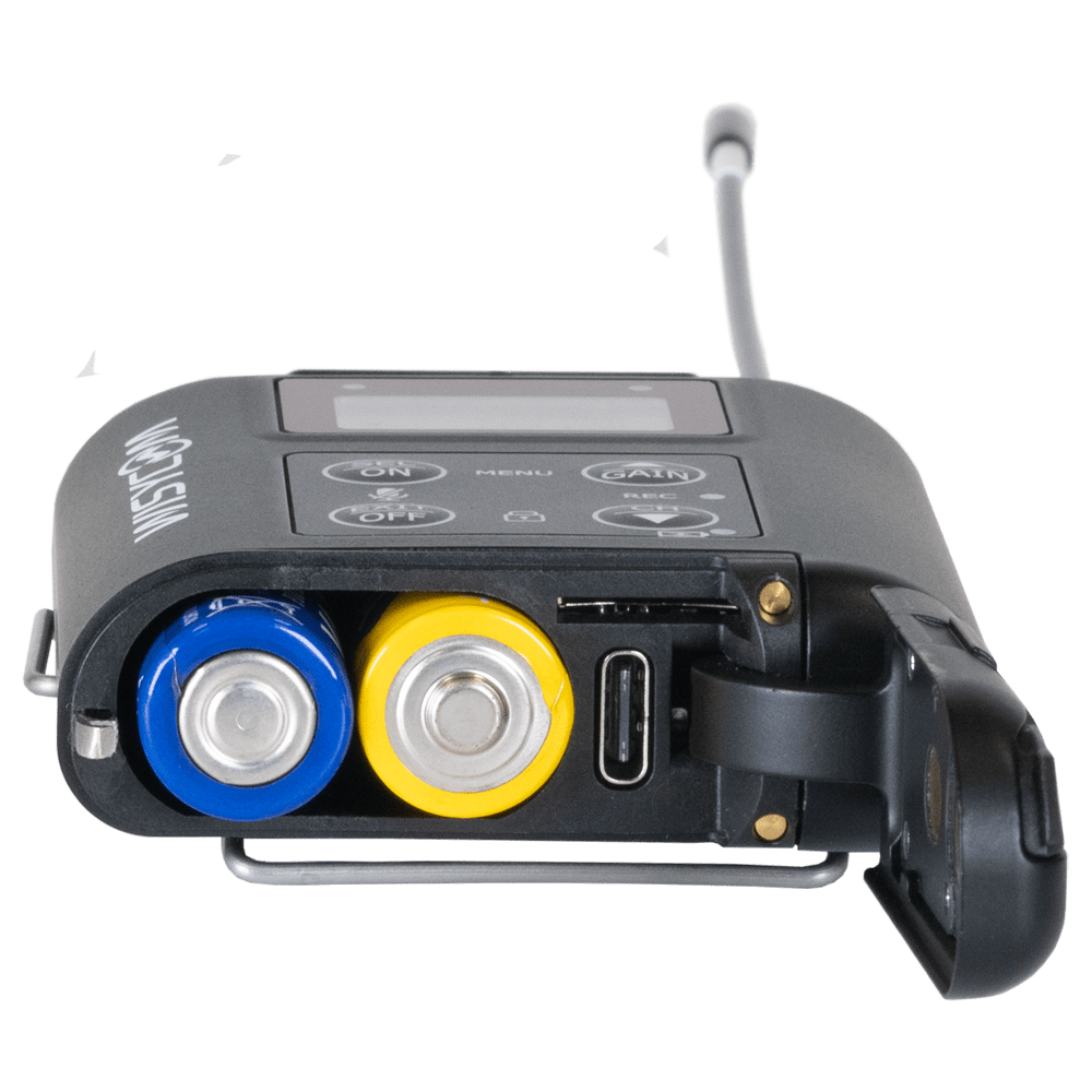 Wisycom MTP60 flat bottom battery view