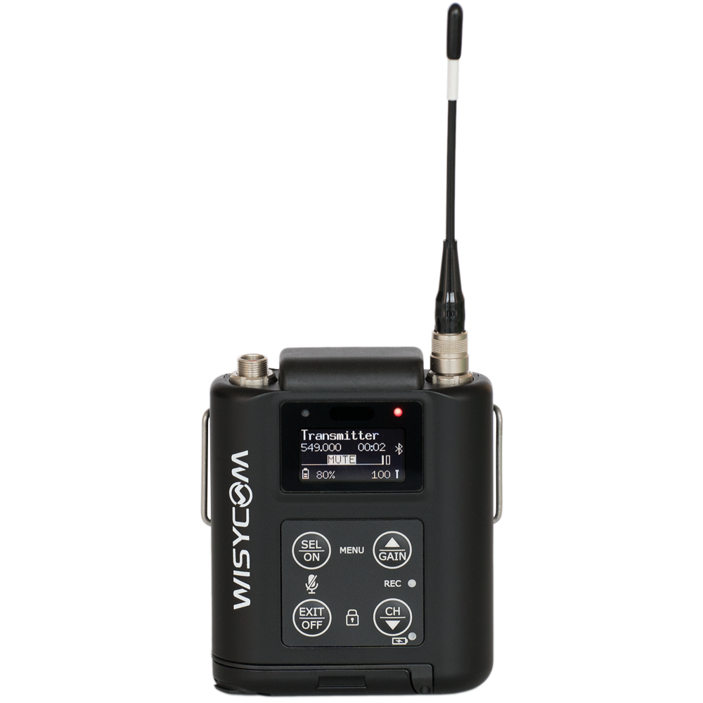 Wisycom MTP60 EUX bodypack transmitter front view
