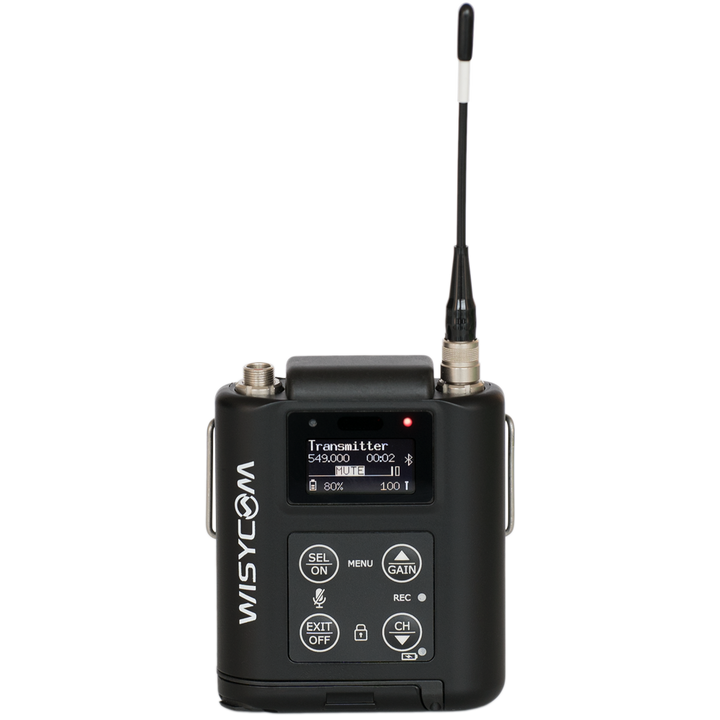 Wisycom MTP60 EUX bodypack transmitter front view