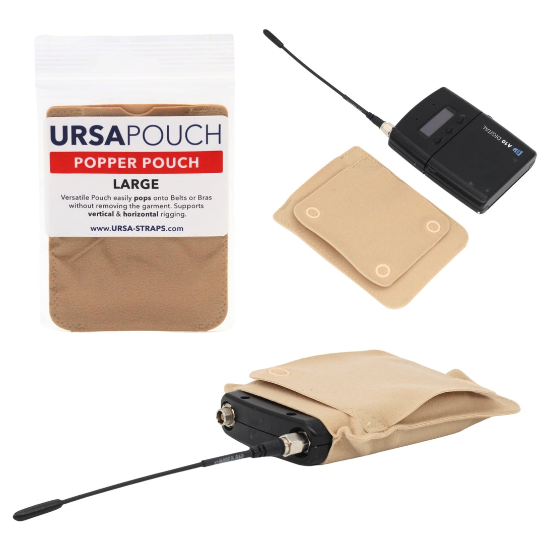 URSA Popper Pouch Large in beige, packaged
