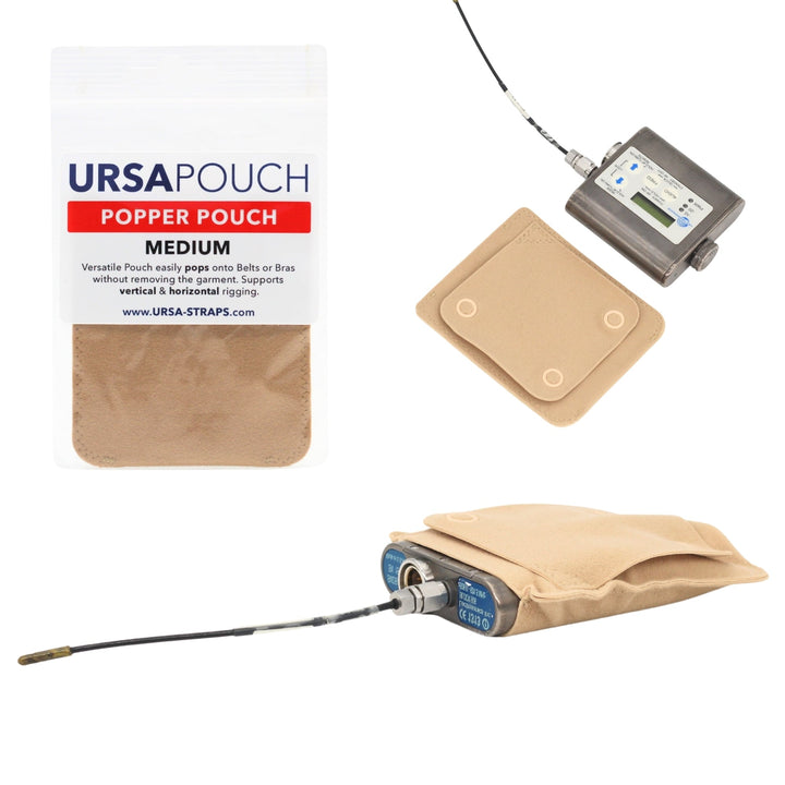 URSA Popper Pouch Medium in beige, packaged