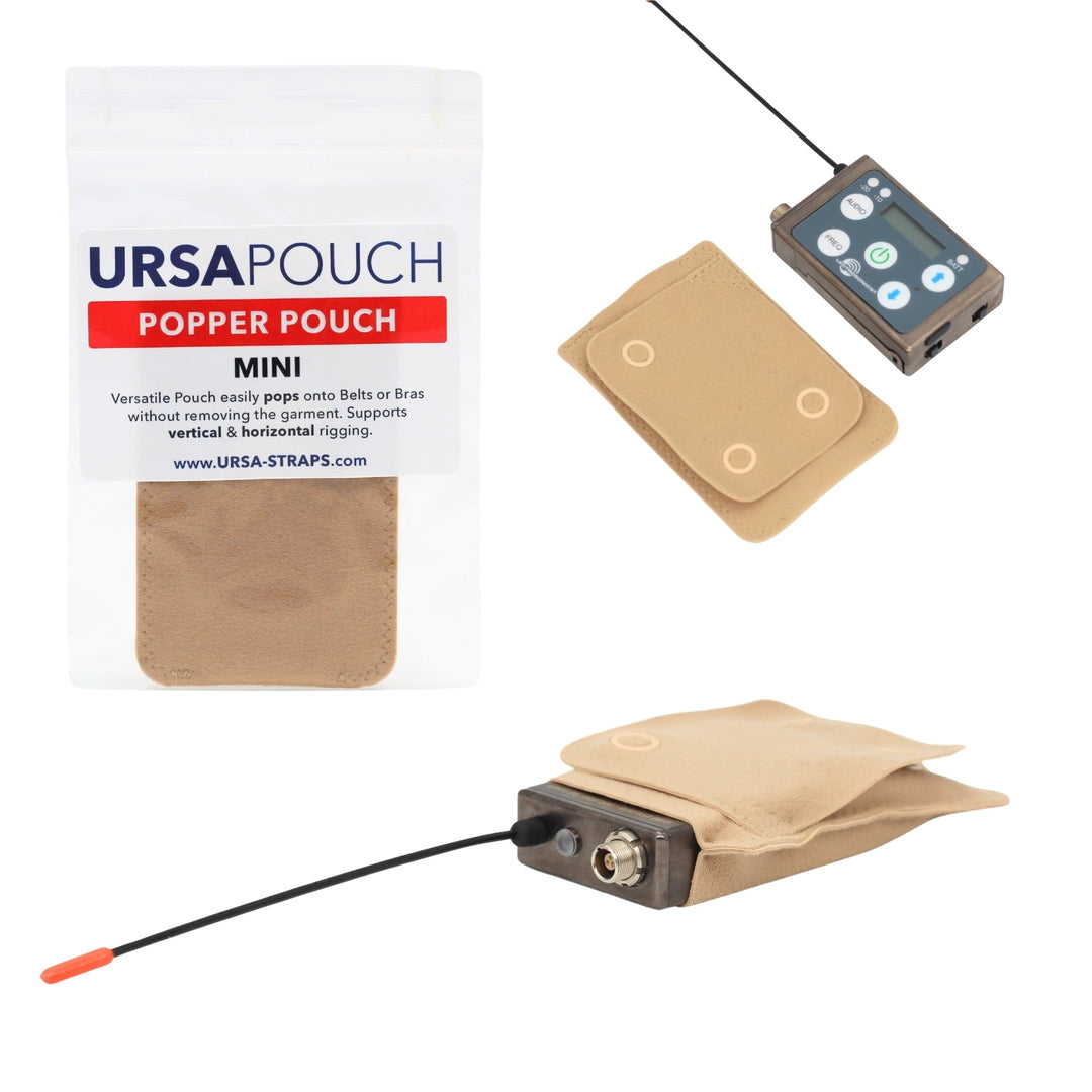 URSA Popper Pouch Mini in beige, packaged