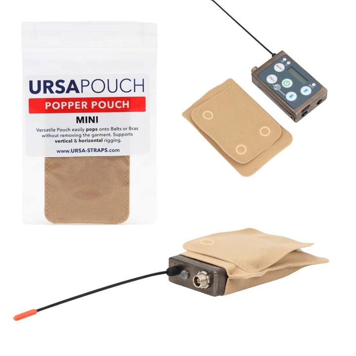 URSA Popper Pouch Mini in beige, packaged