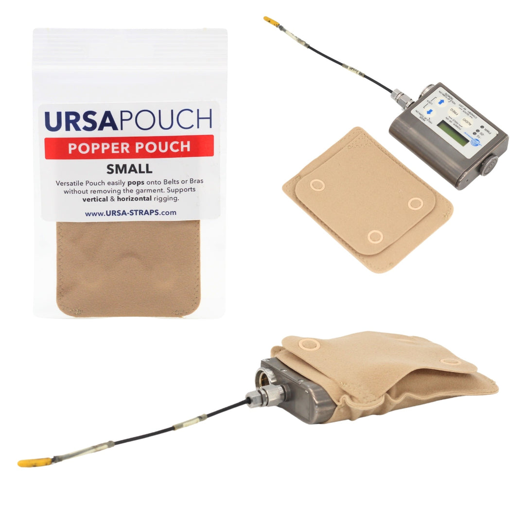 URSA Popper Pouch Small in beige, packaged