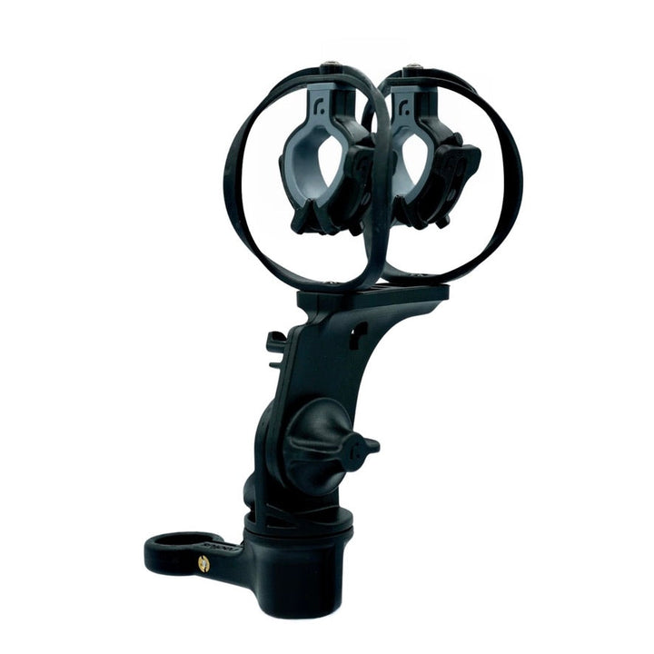 Radius RAD-2 Suspensión Dark Edition, suspensión para micrófono en negro mate con pinzas universales y soporte XLR giratorio de 360 grados