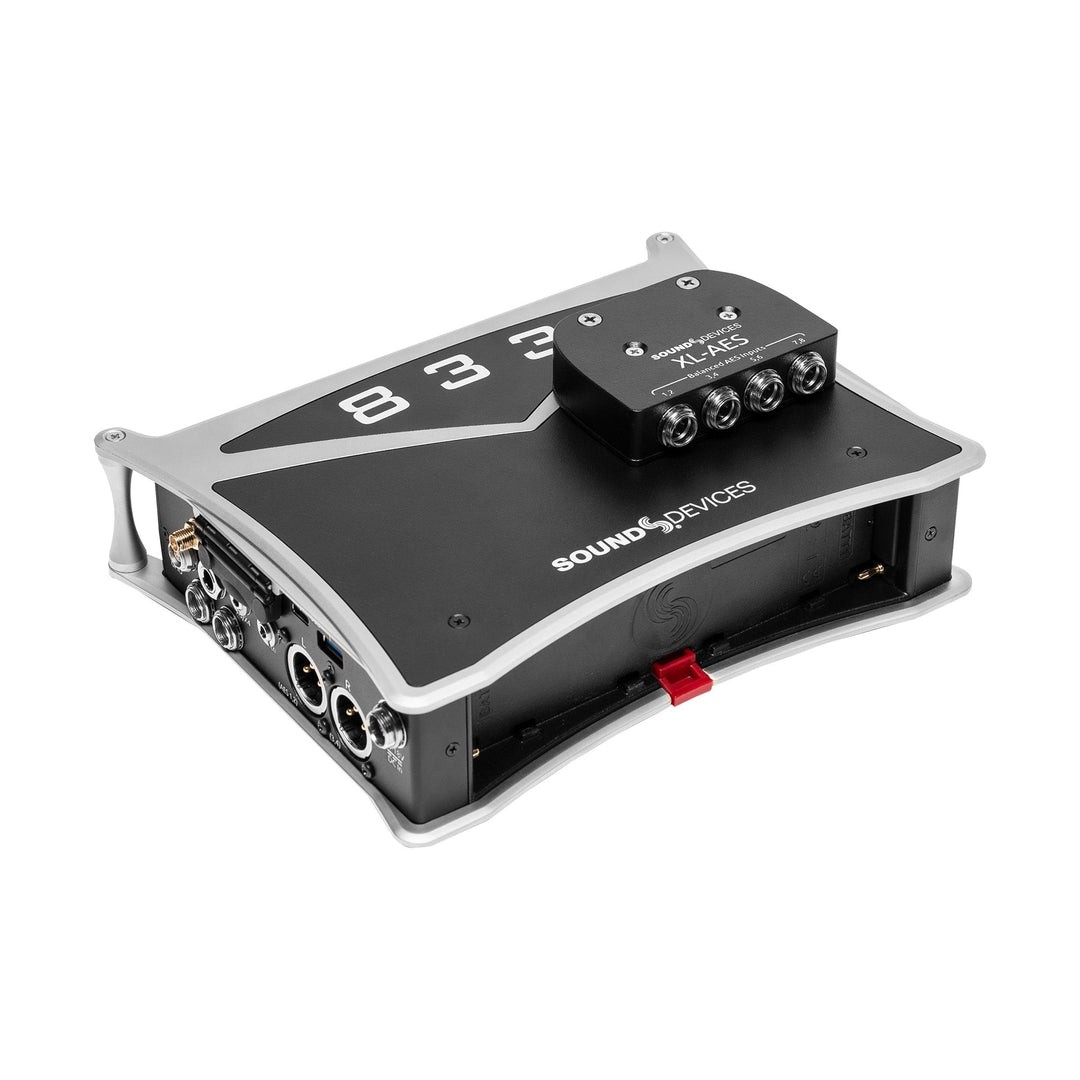 Sound Devices XL-AES mounted on 8-Series