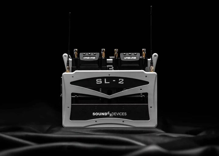 Sound Devices SL-2 stylized front view on black background