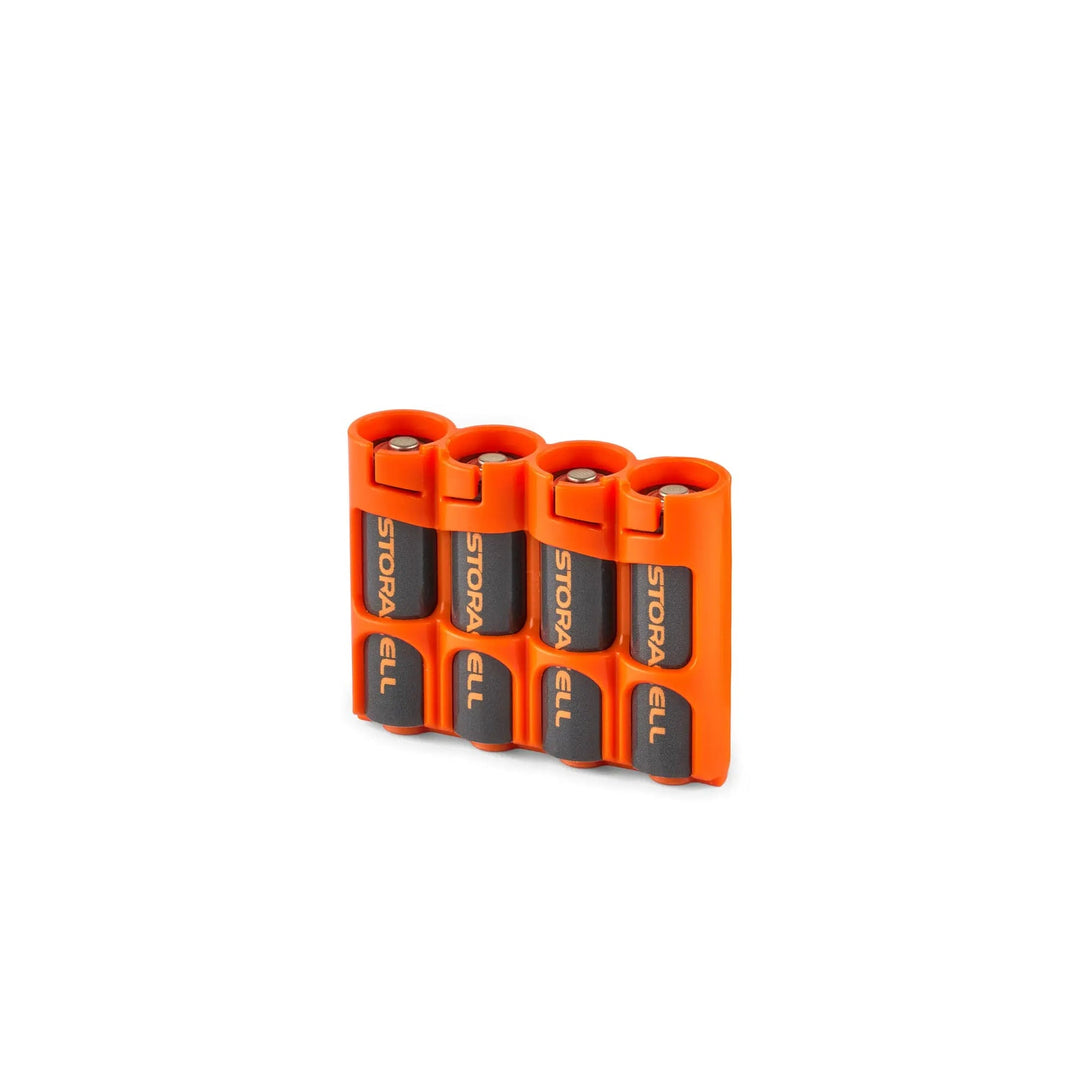 Storacell SlimLine AA 4 Pack Battery Caddy - Orange