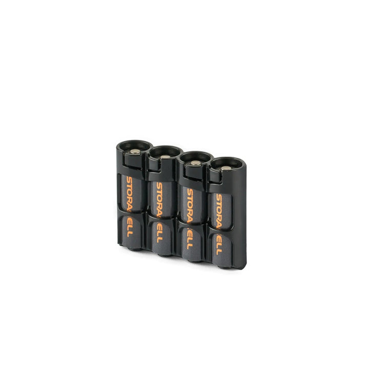 Storacell SlimLine AA 4 Pack Battery Caddy - Tuxedo Black