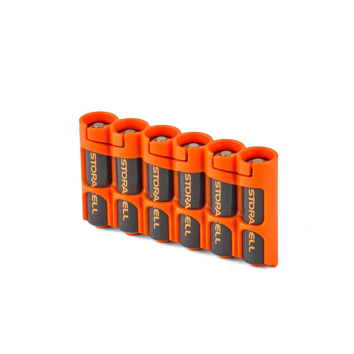 Storacell SlimLine AA 6 Pack Battery Caddy - Orange