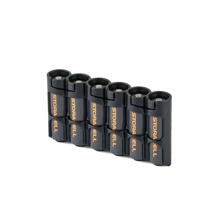 Storacell SlimLine AA 6 Pack Battery Caddy - Tuxedo Black