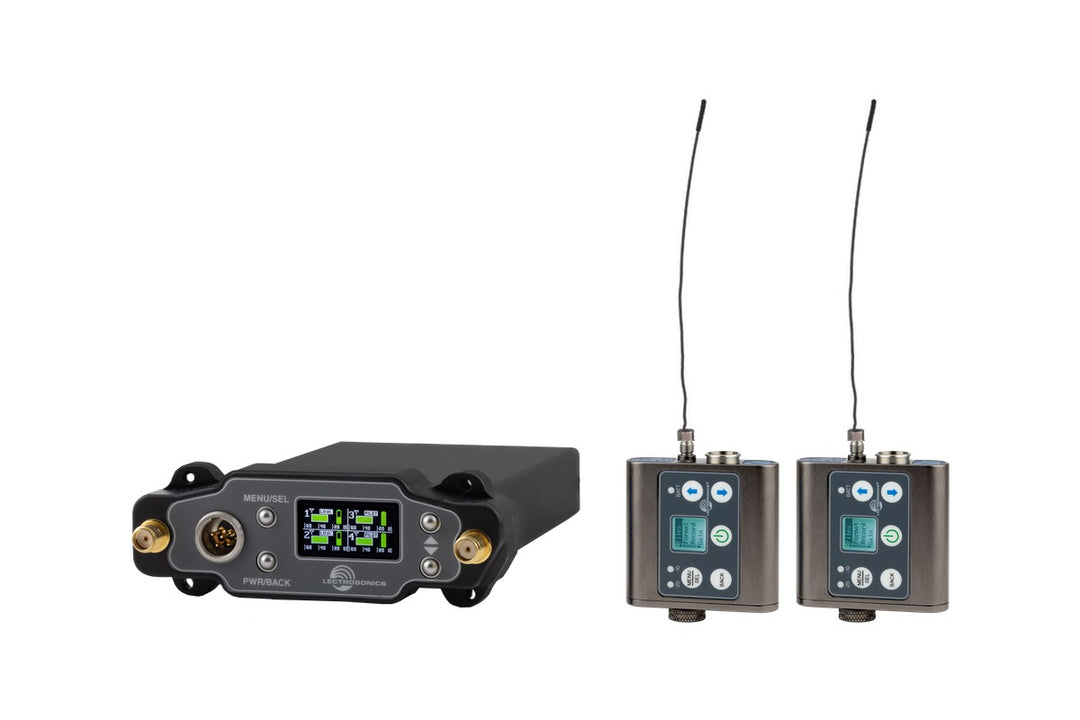 Lectrosonics DSR4 receiver with 2x SMDWB transmitters rental pack