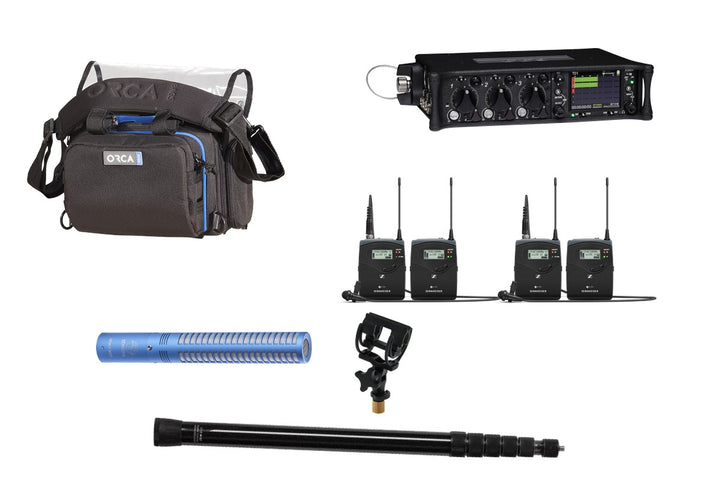 Sound kit rental with Schoeps MiniCMIT: Sound Devices 633, two Sennheiser G4 wireless systems, Rycote InVision, VDB boompole and Orca OR-28 bag