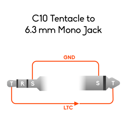 Cable de código de tiempo Tentacle a Jack de 6,3 mm 90° 